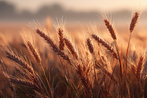 Golden Wheat Field Sunset Glow Natur, a Photo by Pixeness Studio