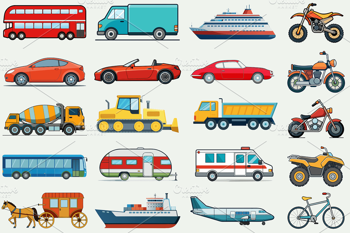 Vehicles Collection - SVG Bundle, a Transportation Illustration by Palleon (Photo 2 of 5)
