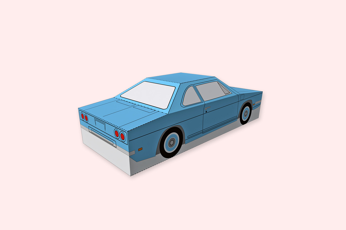 Car favour box - 3d Papercraft, a Print Template by PAPER amaze