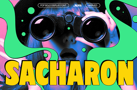 Sacharon - Retro Pop Fonts, a Sans Serif Font by Konstantine Studio