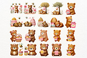 Bear and Honey Bee Clipart Set, an Animal Illustration by Nicolle's Colorful Art (Thumbnail 4 of 7)