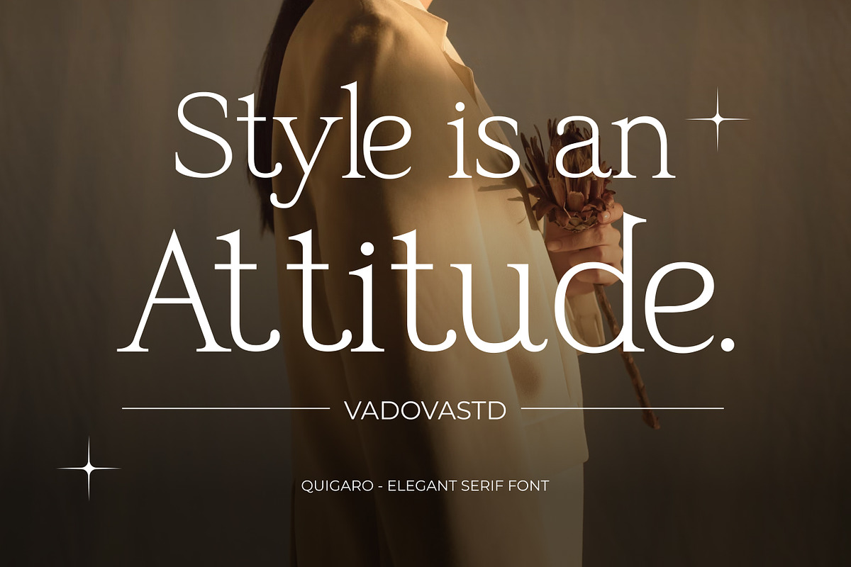 Quigaro – Elegant Serif Typeface, a Serif Font by Vadovastd (Photo 4 of 7)