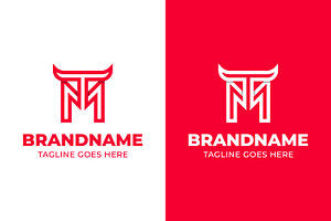Letters MT or TM Bull Logo, a Branding & Logo Template by Pray Art Design Studio