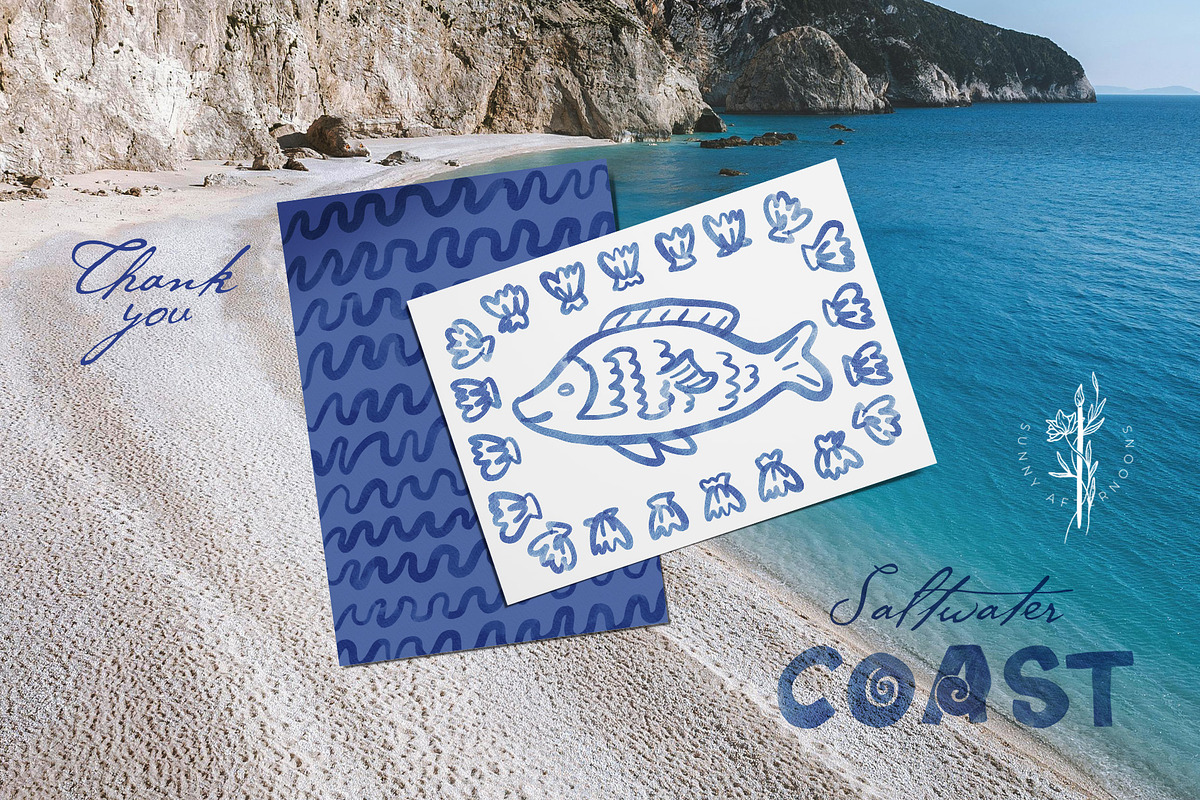 Salwater Coast Blue Icons & Frames, an Illustration by SunnyAfternoons (Photo 10 of 10)