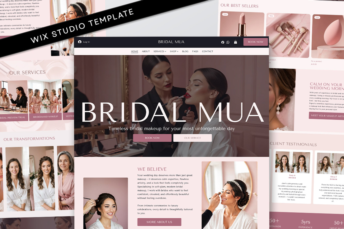 Bridal Makeup Website, a Wix Template by Template Twist Shop (Photo 1 of 9)