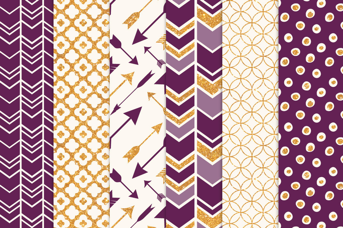 Plum Bohemian Glitter Patterns, a Pattern Graphic by Amanda Ilkov (Photo 3 of 3)