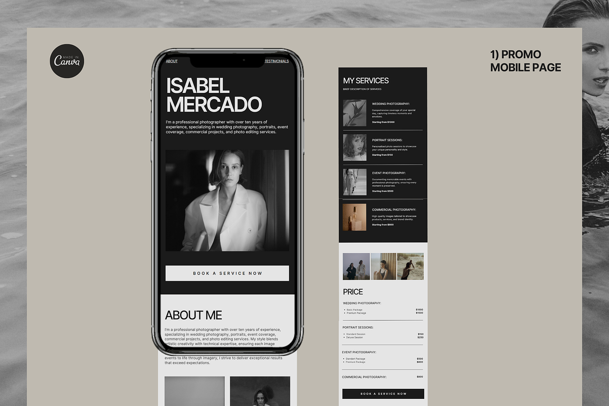 2 mobile pages in Canva, a Landing Page Template by Make It Yours Lab. (Photo 2 of 8)