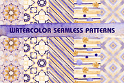Watercolor seamless patterns, a Pattern Graphic by Wild Rose (Thumbnail 1 of 9)