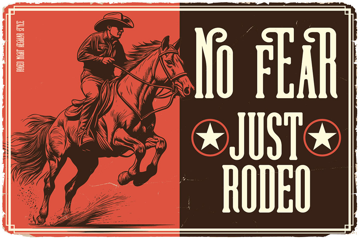 Rodeo Night Vintage Label Font, a Serif Font by JumboDesign (Photo 4 of 5)