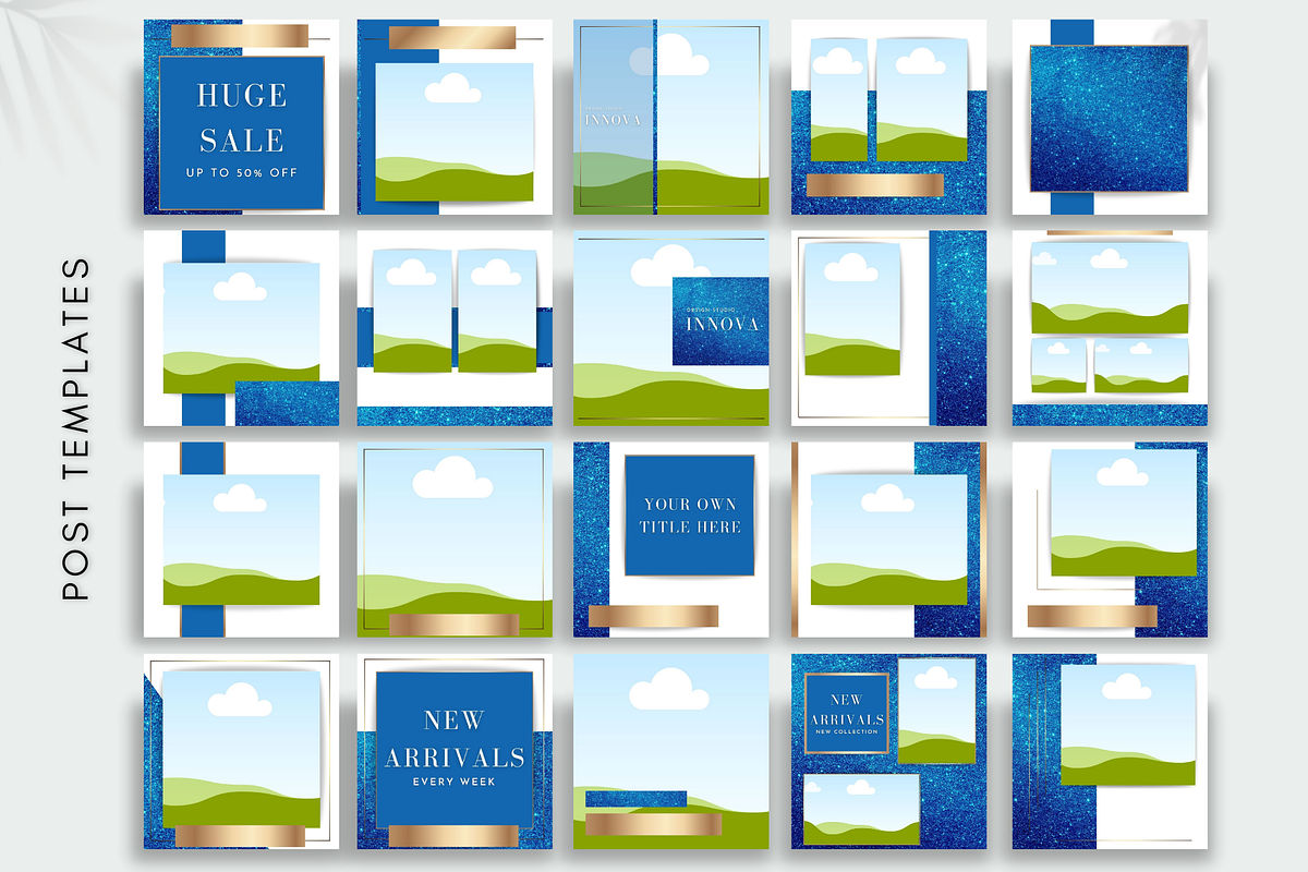 Blue Instagram Pack for Canva, a Social Media Template by Innova Studio (Photo 5 of 9)