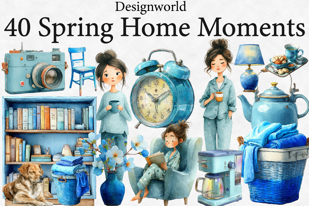 Spring Home Moments Clipart, an Illustration by Designworld (Photo 1 of 6)