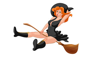 Witch on a broom