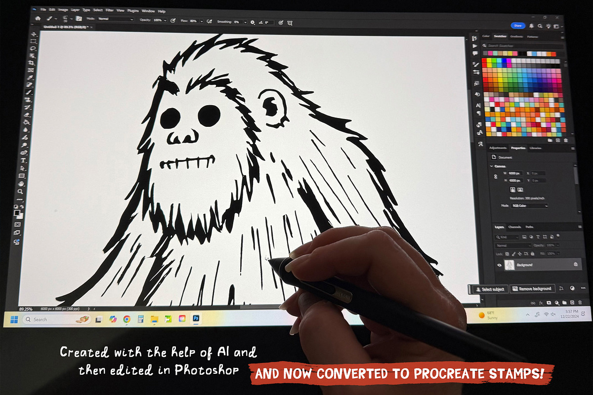 Bigfoot Procreate Stamp Brush Set, a Brush Add-On by Heather Green Designs (Photo 5 of 10)