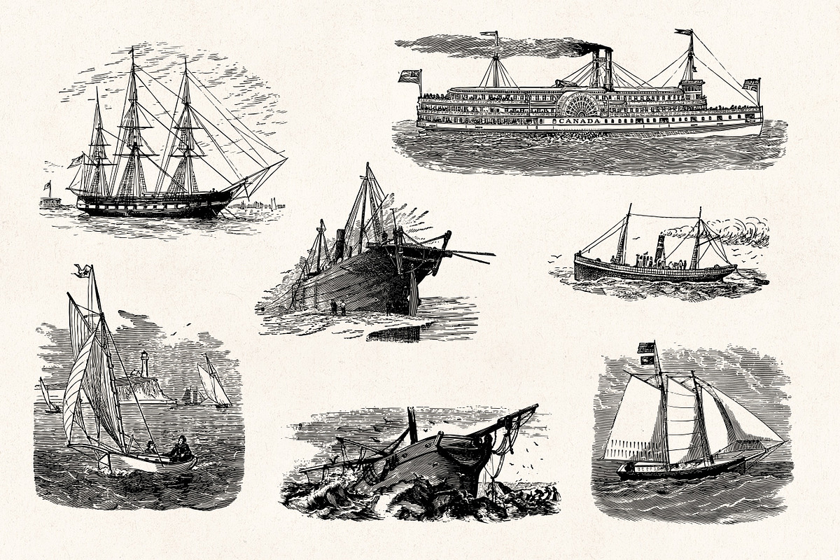 Nautical Engraving Illustrations, an Illustration by Graphic Goods (Photo 6 of 10)