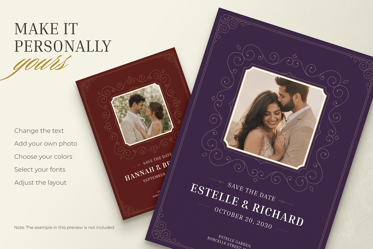 Elegant Wedding Save the Date Canva, an Invitation Template by Vasya Kobelev (Photo 3 of 7)
