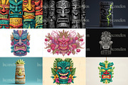 120 Tropical Tiki Mask Illustrations, a Decorative Illustration by Incomelion (Thumbnail 3 of 20)