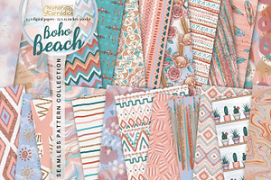 Boho Beach Seamless Pattern Bundle