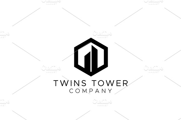 Twins Tower Apartment Logo Design preview 2