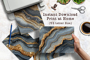 Golden Gray Agate Textures Paper Set, a Background Graphic by V Design Creator (Thumbnail 3 of 12)