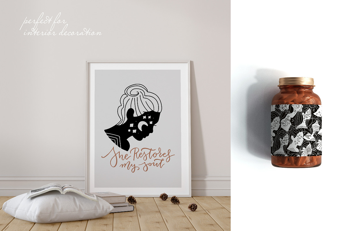 Inner life - Line art Space Faces, an Object Illustration by Lana Sham (Photo 10 of 14)