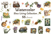 Watercolor Slow Living Collection, an Illustration by ViolettaKh (Thumbnail 1 of 15)