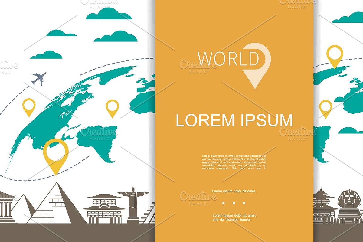 Flat travel and tourism concept, an Object Illustration by Microvector