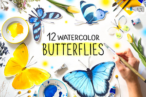 Butterflies Watercolor clipart