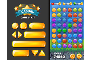 Vector casual glass buttons