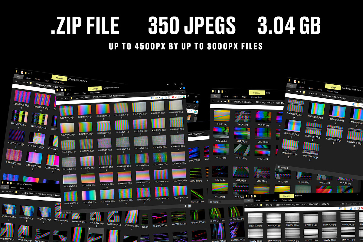 350 VHS Glitch Textures - SESSION 1, a Texture Graphic by Zomb (Photo 4 of 5)