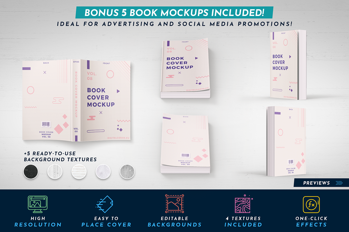 Book Cover Template 62, a Templates & Theme by Digital Goods (Photo 4 of 11)