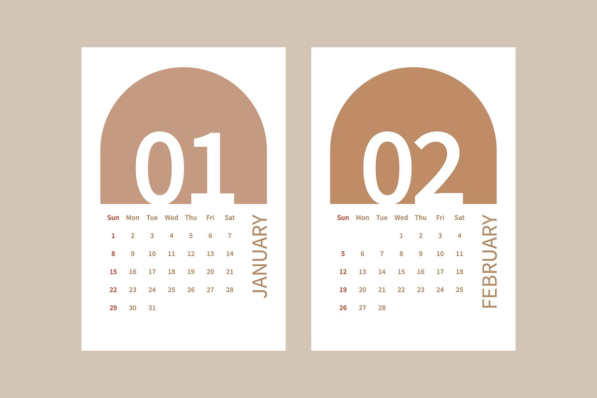 Simple 2023 New Year Calendar, a Stationery Template by Lucky Xtian (Photo 2 of 4)