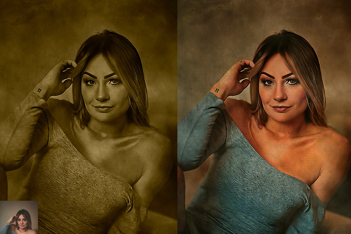 Old Oil Paint Photoshop Action, an Action Add-On by Studio Retouch