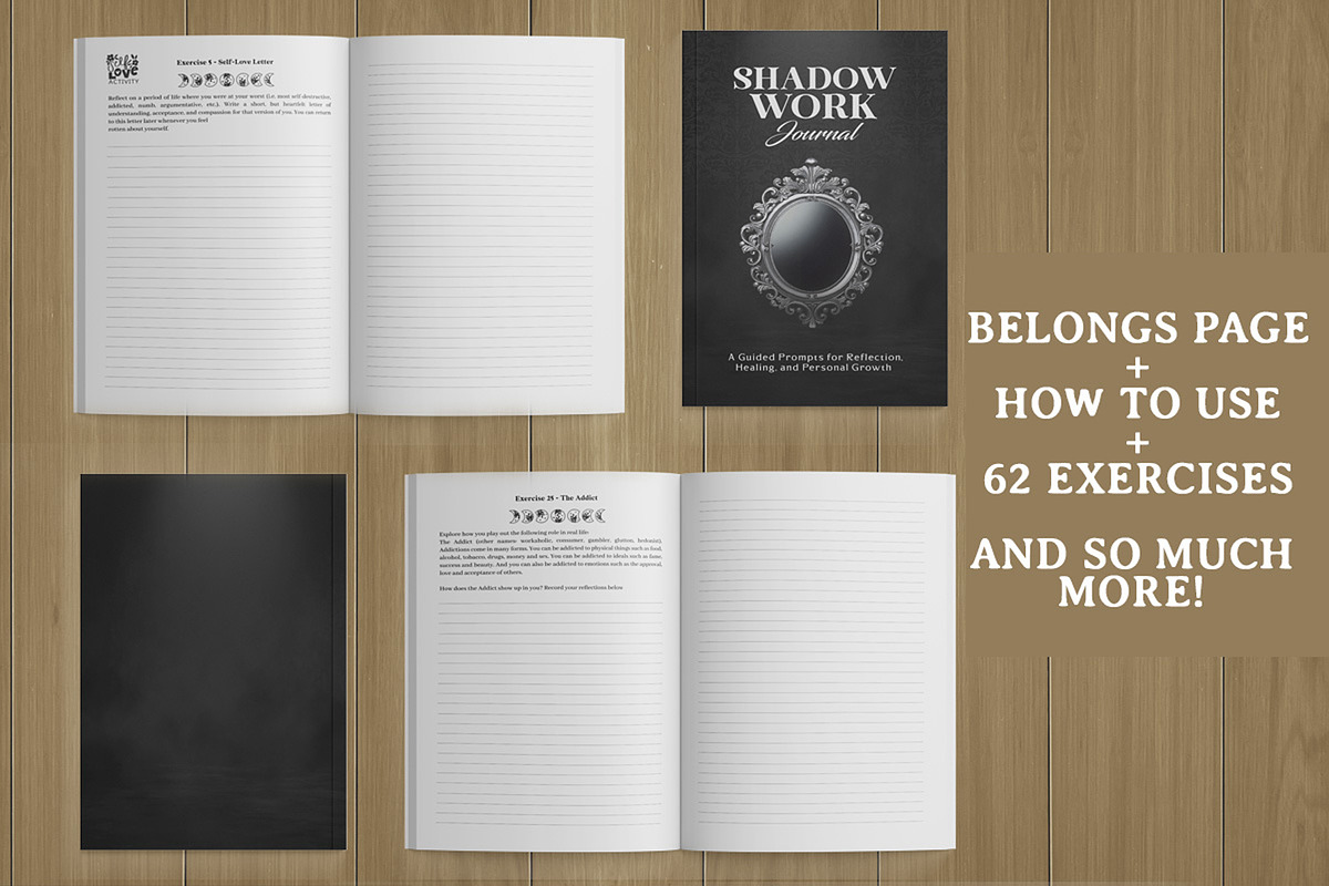 Shadow Work Journal Workbook, a Stationery Template by Flurry Art (Photo 4 of 4)