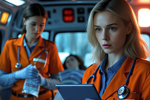 Paramedics Treating Patient Inside A, a Health & Medical Photo by Stock Shape