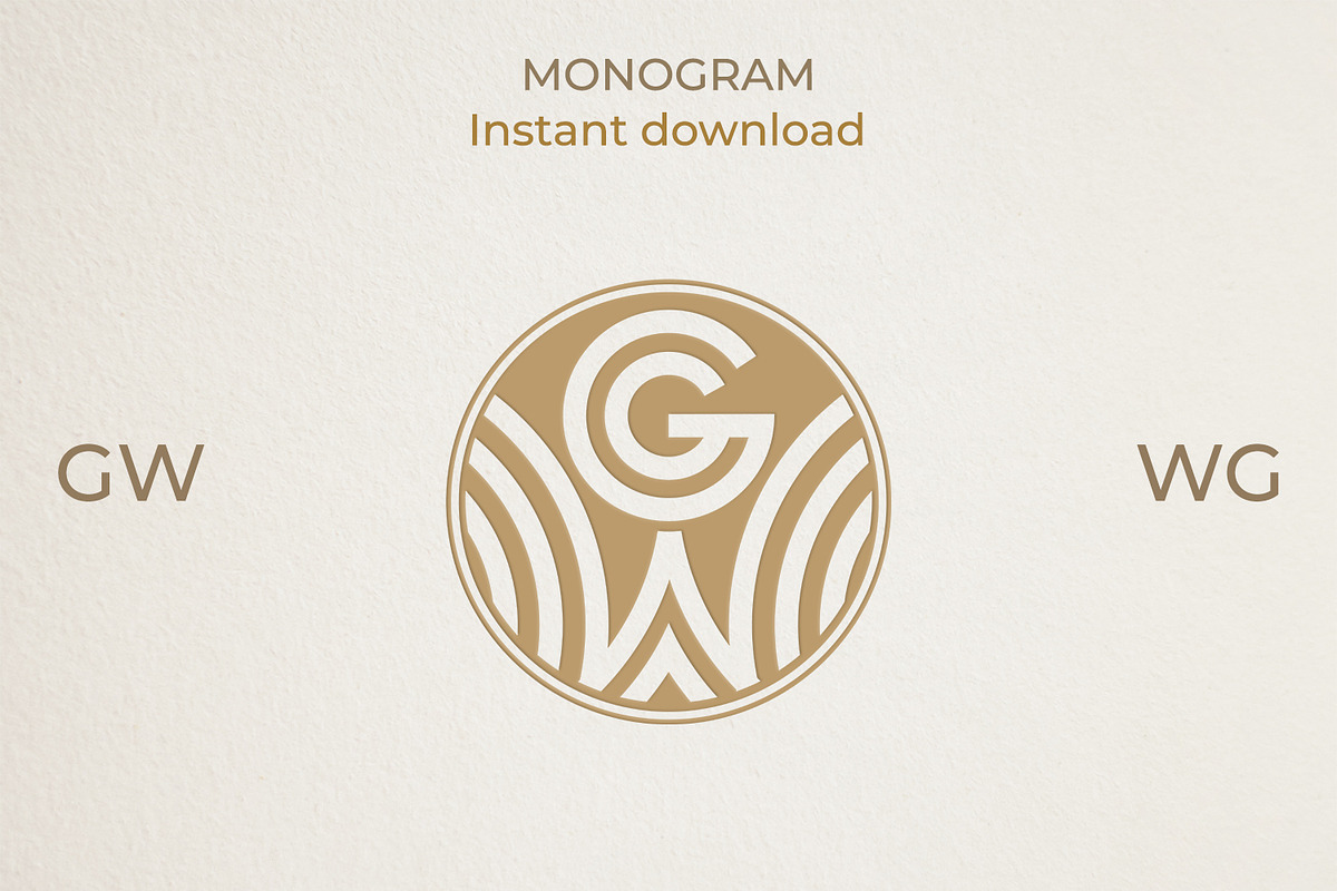 WG GW Wedding Monogram Logo, a Branding & Logo Template by LogoAV (Photo 2 of 6)