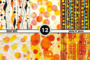 Orange & Yellow Dot Lines, a Pattern Graphic by Printable Treasure (Thumbnail 2 of 4)