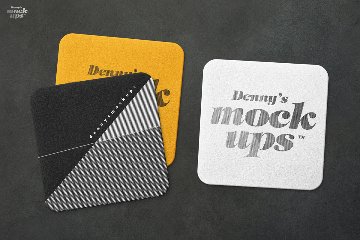 Square Coaster Mockup, a Product Mockup by Denny's Mock-ups (Photo 2 of 9)