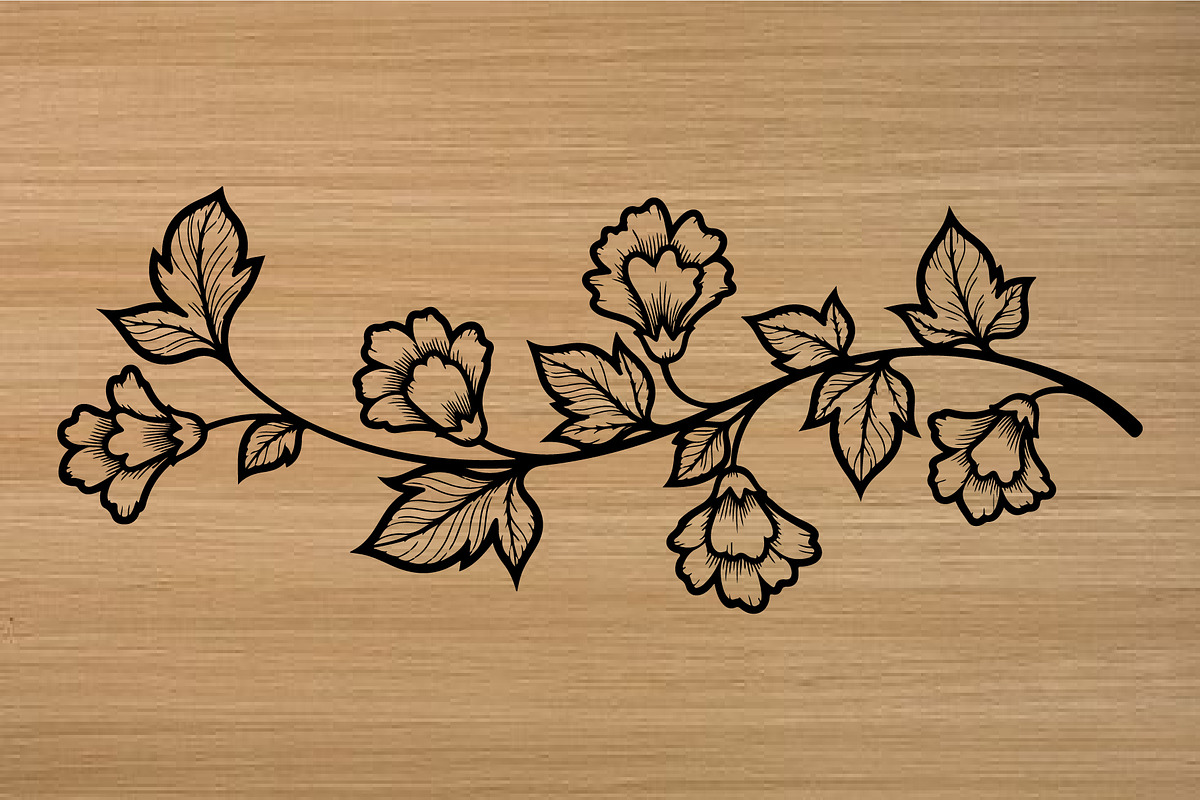 50 Floral Ornament Scroll Silhouette, an Illustration by yasushie (Photo 3 of 4)