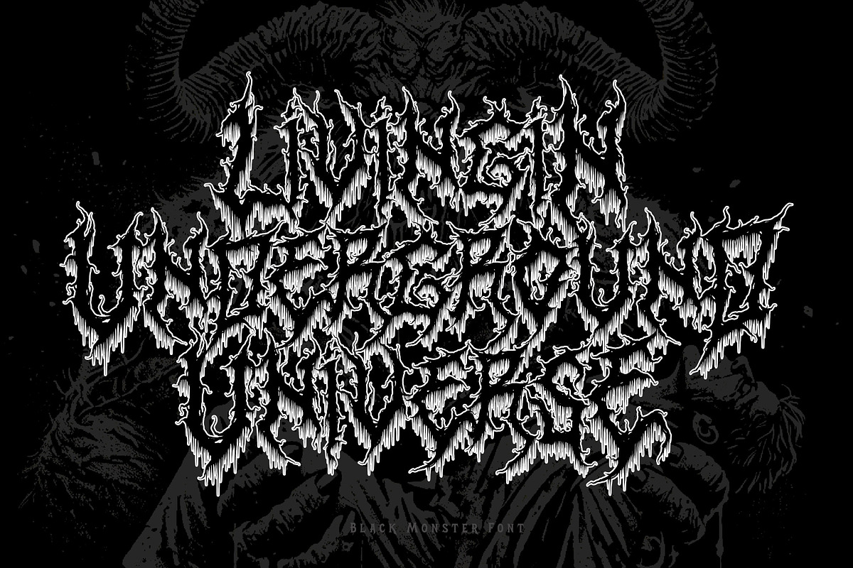 Black Monster Black Metal Font, a Blackletter Font by Blackmetalfont (Photo 6 of 6)