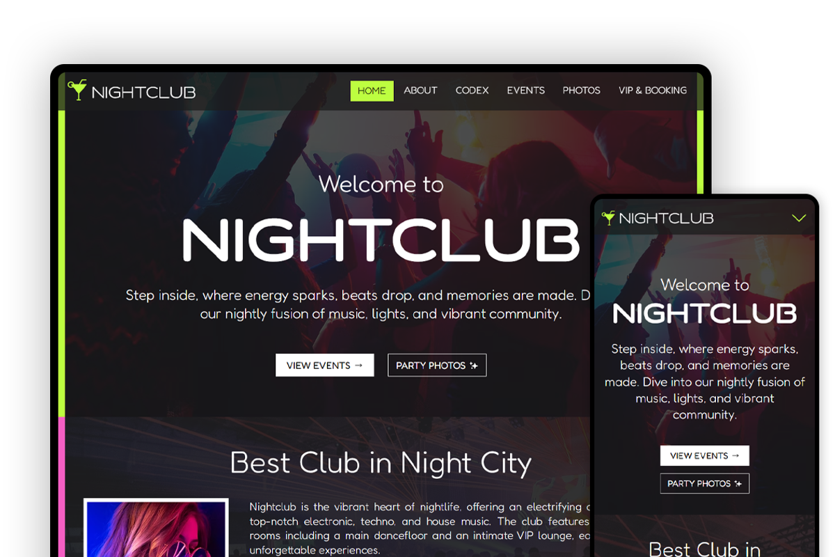 Nightclub Wix Studio Website preview 4