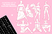 Procreate Male pose anatomy brushes, a Brush Add-On by Revabrush (Thumbnail 3 of 4)