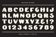 Boogie Shoes: A Retro Poster Font, a Sans Serif Font by DeliFreshTypeCo. (Thumbnail 2 of 5)