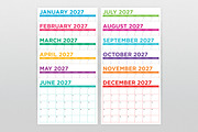 2027 8.5x11 Inch Bold COLOR Calendar, a Stationery Template by Running With Foxes (Thumbnail 2 of 6)
