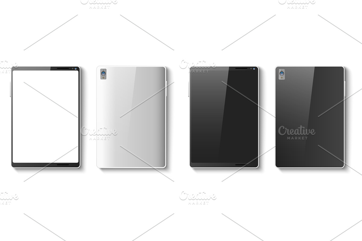 Mockup of black and white tablets, a Technology Illustration by Vectorbuum