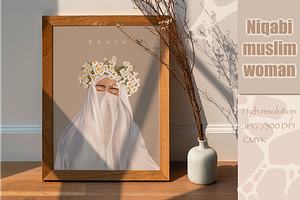 Modern Art Print Muslim Woman