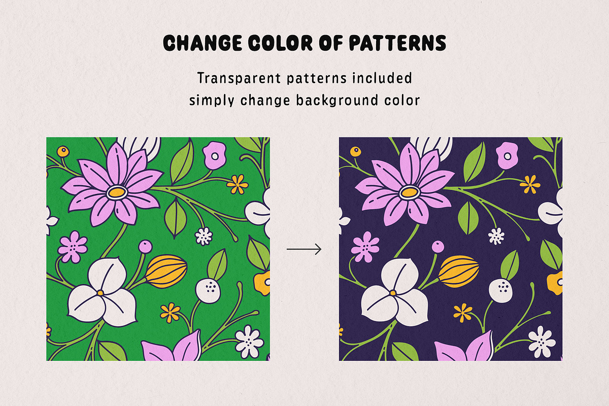 Wild Garden Vector Collection, a Pattern Graphic by rouxsupplyco (Photo 7 of 13)