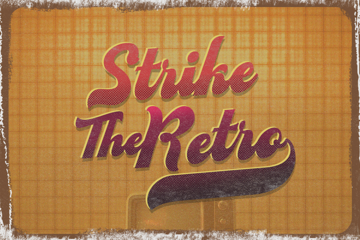 Boldstrike - Retro Bold Script, a Script Font by Letterhend Studio (Photo 2 of 9)
