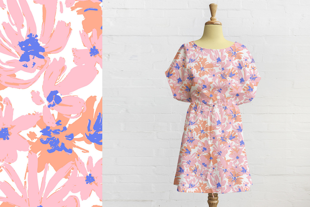 Summer Pink Flowers, a Pattern Graphic by MalyskaStudio (Photo 5 of 14)