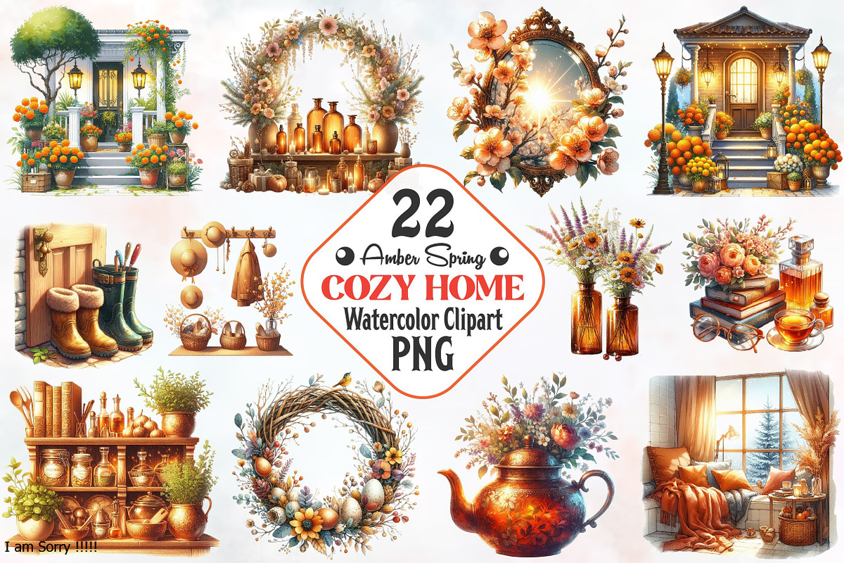 Amber Spring Cozy Home Cliparts, a Transportation Illustration by RobertsArt (Photo 1 of 7)