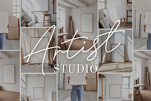 Artist Studio mockup bundle PSD